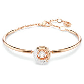 Swar*vski -Dextera bangle Round cut, White, Rose gold-tone plated-5692259